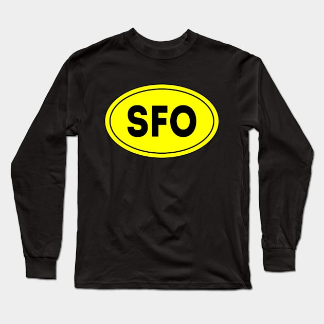 SFO Airport Code San Francisco International Airport USA Long Sleeve T-Shirt by VFR Zone